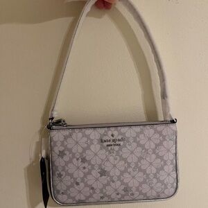 NWT Kate Spade Gray Floral Patterned Shoulder Bag